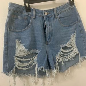Jean shorts with rips